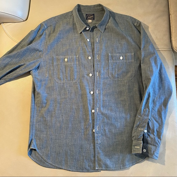 J. Crew Japanese Selvedge Chambray Men’s Button-Up Classic Fit Sz Large